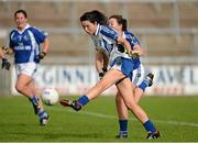 17 August 2013; Cathriona McConnell, Monaghan, in action against Alison Taylor, Laois. TG4 All-Ireland Ladies Football Senior Championship, Quarter-Final, Laois v Monaghan, Kingspan Breffni Park, Cavan. Picture credit: Oliver McVeigh / SPORTSFILE