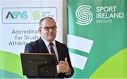 30 November 2022; Sport Ireland Institute Director Liam Harbison during ASAS Awards at the Sport Ireland Institute at the Sport Ireland Campus in Dublin. Photo by Piaras Ó Mídheach/Sportsfile