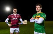28 November 2022; Provincial glory up for grabs! Conal Cunning of Dunloy GAC, right, and Chrissy McKaigue of Slaughtneil pictured today ahead of the 2022 AIB Ulster GAA Hurling Senior Club Championship Final which takes place this Sunday, December 4th at 1.30pm at the Athletic Grounds, Armagh. The AIB GAA All-Ireland Club Championships features some of #TheToughest players from communities all across Ireland. It is these very communities that the players represent that make the AIB GAA All-Ireland Club Championships unique. Now in its 32nd year supporting the Club Championships, AIB is extremely proud to once again celebrate the communities that play such a role in sustaining our national games. Photo by Harry Murphy/Sportsfile