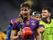 27 November 2022; Cian Ryan of Kilmacud Crokes celebrates after the AIB Leinster GAA Hurling Senior Club Championship Semi-Final match between Naomh Moling and Kilmacud Crokes at Croke Park in Dublin. Photo by Daire Brennan/Sportsfile