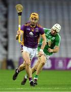27 November 2022; Ronan Hayes of Kilmacud Crokes in action against Marty Kavanagh of St Mullin’s during the AIB Leinster GAA Hurling Senior Club Championship Semi-Final match between Naomh Moling and Kilmacud Crokes at Croke Park in Dublin. Photo by Daire Brennan/Sportsfile