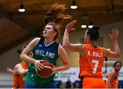 27 November 2022; Claire Melia of Ireland in action against Karin Kuijt of Netherlands during the FIBA Women's EuroBasket 2023 Qualifier match between Ireland and Netherlands at National Basketball Arena in Dublin. Photo by Harry Murphy/Sportsfile