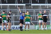 27 November 2022; Ciaran Cannon of Clonmel Commercials is shown a black card by referee David Murnane during the AIB Munster GAA Football Senior Club Championship Semi-Final match between Clonmel Commercials and Newcastle West at FBD Semple Stadium in Thurles, Tipperary. Photo by Michael P Ryan/Sportsfile