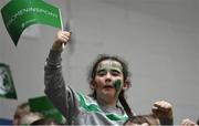 27 November 2022; An Ireland supporter during the FIBA Women's EuroBasket 2023 Qualifier match between Ireland and Netherlands at National Basketball Arena in Dublin. Photo by Harry Murphy/Sportsfile
