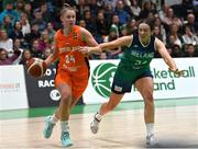 27 November 2022; Laura Westerik of Netherlands in action against Áine O'Connor of Ireland during the FIBA Women's EuroBasket 2023 Qualifier match between Ireland and Netherlands at National Basketball Arena in Dublin. Photo by Harry Murphy/Sportsfile