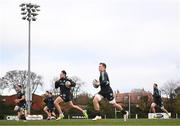 28 November 2022; Josh van der Flier, centre, during a Leinster Rugby squad training session at Old Belvedere RFC in Dublin. Photo by Harry Murphy/Sportsfile