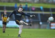 20 November 2022; Strokestown goalkeeper Niall Curley takes a free during the AIB Connacht GAA Football Senior Club Championship Semi-Final match between Moycullen and Strokestown at Tuam Stadium in Tuam, Galway. Photo by Sam Barnes/Sportsfile