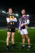 29 November 2022; Provincial glory up for grabs! Shane Horan of Kilmacud Crokes, Dublin, right, and Niall Mitchell of The Downs, Westmeath, pictured today ahead of the 2022 AIB Leinster GAA Football Senior Club Championship Final, which takes place this Sunday, December 4th at Croke Park. The AIB GAA All-Ireland Club Championships features some of #TheToughest players from communities all across Ireland. It is these very communities that the players represent that make the AIB GAA All-Ireland Club Championships unique. Now in its 32nd year supporting the Club Championships, AIB is extremely proud to once again celebrate the communities that play such a role in sustaining our national games. Photo by Ramsey Cardy/Sportsfile