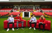 29 November 2022; Photographed are Ireland’s top ranked FIFA players, WYLDE's Ciaran Walsh and Tyrone Ryan and Irish football legends David Meyler and Stephanie Roche who take to Turner’s Cross Stadium later today to compete in a live FIFA battle that will be streamed on Twitch @ 5pm. As all eyes are on Qatar, Virgin Media recognises the huge talent that gamers in Ireland represent and that just like in every sport, to bring their a-game gamers need the right equipment - in this case, the best broadband. Photo by Harry Murphy/Sportsfile