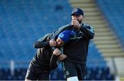 2 December 2022; Jack Conan gets Luke McGrath in a headlock during a Leinster Rugby captain's run at the RDS Arena in Dublin. Photo by Harry Murphy/Sportsfile