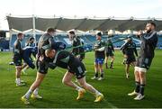 2 December 2022; Garry Ringrose, left, Jamie Osborne and Jack Conan during a Leinster Rugby captain's run at the RDS Arena in Dublin. Photo by Harry Murphy/Sportsfile