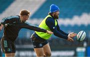 2 December 2022; Andrew Porter, right, and Liam Turner during a Leinster Rugby captain's run at the RDS Arena in Dublin. Photo by Harry Murphy/Sportsfile