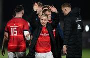 2 December 2022; Craig Casey of Munster celebrates after the United Rugby Championship match between Edinburgh and Munster at the Dam Heath Stadium in Edinburgh, Scotland. Photo by Paul Devlin/Sportsfile