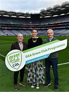 3 December 2022; In attendance during the GAA Green Club Toolkit Launch are, from left, GAA Youth Leadership & Sustainability Manager Jimmy D’Arcy, GAA Green Club Sustainability Advisor Dr Míde Ní Shúilleabháin, and Chair of the GAA Green Club Steering Committee Padraig Fallon, at Croke Park in Dublin. Photo by Sam Barnes/Sportsfile