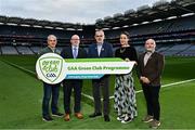 3 December 2022; In attendance during the GAA Green Club Toolkit Launch are, from left, Chair of the GAA Green Club Steering Committee Padraig Fallon, Waste Management Planning Regional Co-Ordinator Hugh Coughlan, Uachtarán Chumann Lúthchleas Gael Larry McCarthy, GAA Green Club Sustainability Advisor Dr Míde Ní Shúilleabháin and GAA Youth Leadership & Sustainability Manager Jimmy D’Arcy, at Croke Park in Dublin. Photo by Sam Barnes/Sportsfile