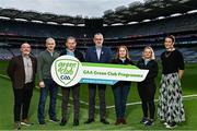 3 December 2022; In attendance during the GAA Green Club Toolkit Launch are, from left, GAA Youth Leadership & Sustainability Manager Jimmy D’Arcy, Chair of the GAA Green Club Steering Committee Padraig Fallon, Local Authority Water Programme Community Water Officer Tom Carolan, Uachtarán Chumann Lúthchleas Gael Larry McCarthy, Local Authority Water Programme Regional Coordinator Bernie White, Local Authority Water Programme Funding Lead Sheevaun Thompson and GAA Green Club Sustainability Advisor Dr Míde Ní Shúilleabháin at Croke Park in Dublin. Photo by Sam Barnes/Sportsfile