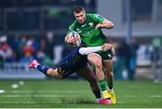 3 December 2022; Diarmuid Kilgallen of Connacht is tackled by Tommaso Menoncello of Benetton during the United Rugby Championship match between Connacht and Benetton at The Sportsground in Galway. Photo by Ben McShane/Sportsfile