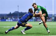 3 December 2022; John Porch of Connacht is tackled by Dewaldt Duvenage of Benetton during the United Rugby Championship match between Connacht and Benetton at The Sportsground in Galway. Photo by Ben McShane/Sportsfile