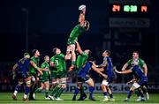 3 December 2022; Cian Prendergast of Connacht wins possession in the lineout during the United Rugby Championship match between Connacht and Benetton at The Sportsground in Galway. Photo by Ben McShane/Sportsfile