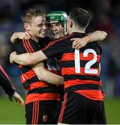 3 December 2022; Mikey Mahony, left, Conor Sheahan and Peter Hogan, 12, of Ballygunner celebrate at the final whistle of the AIB Munster GAA Hurling Senior Club Championship Final match between Ballygunner of Waterford and Ballyea of Clare at FBD Semple Stadium in Thurles, Tipperary. Photo by Ray McManus/Sportsfile