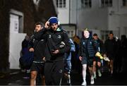 3 December 2022; Ryan Baird of Leinster arrives before the United Rugby Championship match between Leinster and Ulster at the RDS Arena in Dublin. Photo by Harry Murphy/Sportsfile