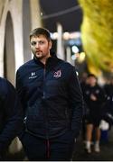 3 December 2022; Iain Henderson of Ulster arrives before the United Rugby Championship match between Leinster and Ulster at the RDS Arena in Dublin. Photo by Harry Murphy/Sportsfile