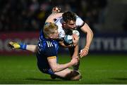 3 December 2022; Ethan McIlroy of Ulster is tackled by Jamie Osborne of Leinster during the United Rugby Championship match between Leinster and Ulster at the RDS Arena in Dublin. Photo by Harry Murphy/Sportsfile