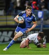 3 December 2022; Garry Ringrose of Leinster on his way to scoring his side's third try during the United Rugby Championship match between Leinster and Ulster at the RDS Arena in Dublin. Photo by Ramsey Cardy/Sportsfile