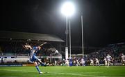 3 December 2022; Ross Byrne of Leinster kicks a conversion during the United Rugby Championship match between Leinster and Ulster at the RDS Arena in Dublin. Photo by Harry Murphy/Sportsfile