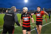 3 December 2022; Mikey Mahony,11, and Ronan Power of Ballygunner are congratulated by manager Darragh O'Sullivan during the AIB Munster GAA Hurling Senior Club Championship Final match between Ballygunner of Waterford and Ballyea of Clare at FBD Semple Stadium in Thurles, Tipperary. Photo by Ray McManus/Sportsfile