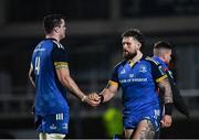 3 December 2022; James Ryan and Andrew Porter of Leinster embrace after their side's victory in the United Rugby Championship match between Leinster and Ulster at the RDS Arena in Dublin. Photo by Harry Murphy/Sportsfile