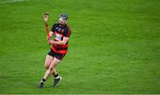 3 December 2022; Pauric Mahony of Ballygunner takes a first half free during the AIB Munster GAA Hurling Senior Club Championship Final match between Ballygunner of Waterford and Ballyea of Clare at FBD Semple Stadium in Thurles, Tipperary. Photo by Ray McManus/Sportsfile