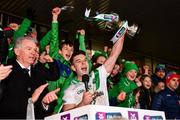 4 December 2022; Moycullen captain Dessie Conneely lifts The Shane McGettigan Cup after the AIB Connacht GAA Football Senior Club Championship Final match between Moycullen of Galway and Tourlestrane of Mayo at Pearse Stadium in Galway. Photo by Ben McShane/Sportsfile
