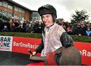 4 December 2022; Jockey Jack Kennedy after winning the Bar One Racing Hatton's Grace Hurdle on Teahupoo at Fairyhouse Racecourse in Ratoath, Meath. Photo by Seb Daly/Sportsfile