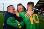 4 December 2022; Dunloy Cuchullains manager Gregory O'Kane, centre, celebrates after the AIB Ulster GAA Hurling Senior Club Championship Final match between Dunloy Cuchullains of Antrim and Slaughtneil of Derry at Athletics Grounds in Armagh. Photo by Ramsey Cardy/Sportsfile