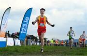 4 December 2022; Cormac Dixon of Tallaght AC, Dublin, on his way to winning the boys u17 5000m race during the 123.ie Novice & Uneven Age Cross Country Championships at St Catherines AC in Cork. Photo by Eóin Noonan/Sportsfile