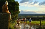 4 December 2022; Athletes competing in the girls u19 4000m race during the 123.ie Novice & Uneven Age Cross Country Championships at St Catherines AC in Cork. Photo by Eóin Noonan/Sportsfile