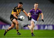 4 December 2022; Joseph Moran of The Downs in action against Hugh Kenny of Kilmacud Crokes during the AIB Leinster GAA Football Senior Club Championship Final match between Kilmacud Crokes of Dublin and The Downs of Westmeath at Croke Park in Dublin. Photo by Piaras Ó Mídheach/Sportsfile