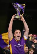 4 December 2022; Kilmacud Crokes captain Shane Cunningham lifts the cup after his side's victory in the AIB Leinster GAA Football Senior Club Championship Final match between Kilmacud Crokes of Dublin and The Downs of Westmeath at Croke Park in Dublin. Photo by Piaras Ó Mídheach/Sportsfile