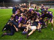 4 December 2022; Kilmacud Crokes players celebrate after the AIB Leinster GAA Football Senior Club Championship Final match between Kilmacud Crokes of Dublin and The Downs of Westmeath at Croke Park in Dublin. Photo by Daire Brennan/Sportsfile