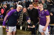 4 December 2022; Kilmacud Crokes players Dara Mullin, left, and Michael Mullin, celebrate with their parents Frances and Mícheál after the AIB Leinster GAA Football Senior Club Championship Final match between Kilmacud Crokes of Dublin and The Downs of Westmeath at Croke Park in Dublin. Photo by Daire Brennan/Sportsfile
