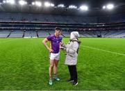 4 December 2022; Shane Walsh of Kilmacud Crokes is interviewed by Siobhán Madigan of RTÉ after his side's victory in the AIB Leinster GAA Football Senior Club Championship Final match between Kilmacud Crokes of Dublin and The Downs of Westmeath at Croke Park in Dublin. Photo by Piaras Ó Mídheach/Sportsfile