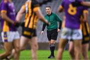 4 December 2022; Referee Maurice Deegan, during his last match to referee in Croke Park, in the AIB Leinster GAA Football Senior Club Championship Final match between Kilmacud Crokes of Dublin and The Downs of Westmeath at Croke Park in Dublin. Photo by Piaras Ó Mídheach/Sportsfile