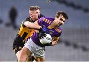 4 December 2022; Ben Shovlin of Kilmacud Crokes in action against Mark Kelly of The Downs during the AIB Leinster GAA Football Senior Club Championship Final match between Kilmacud Crokes of Dublin and The Downs of Westmeath at Croke Park in Dublin. Photo by Daire Brennan/Sportsfile