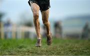 4 December 2022; A detailed view of mud on the legs of an athlete during the 123.ie Novice & Uneven Age Cross Country Championships at St Catherines AC in Cork. Photo by Eóin Noonan/Sportsfile