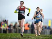 4 December 2022; Caitlin Hughes of Swinford AC, Mayo, competing in the girls u17 4000m race during the 123.ie Novice & Uneven Age Cross Country Championships at St Catherines AC in Cork. Photo by Eóin Noonan/Sportsfile