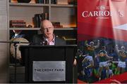 5 December 2022; Carroll's Cuisine of Tullamore managing director John Comerford speaking at the launch of A Season of Sundays 2022 at The Croke Park Hotel in Dublin. Photo by Seb Daly/Sportsfile