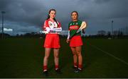7 December 2022; Aoife McGrath of Drom, left, and Inch and Amy Boyle of Loughgiel Shamrocks pictured today ahead of the 2022 AIB Camogie All-Ireland Senior Club Championship Semi-Final, which takes place this Saturday, December 10th at 1pm at Donaghmore Ashbourne GAA. The AIB Camogie All-Ireland Club Championships features some of #TheToughest players from communities all across Ireland. It is these very communities that the players represent that make the AIB Camogie All-Ireland Club Championships unique. Now in its 10th year supporting the Camogie Championships, AIB is extremely proud to once again celebrate the communities that play such a role in sustaining our national games. Photo by Eóin Noonan/Sportsfile