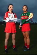 7 December 2022; Aoife McGrath of Drom, left, and Inch and Amy Boyle of Loughgiel Shamrocks pictured today ahead of the 2022 AIB Camogie All-Ireland Senior Club Championship Semi-Final, which takes place this Saturday, December 10th at 1pm at Donaghmore Ashbourne GAA. The AIB Camogie All-Ireland Club Championships features some of #TheToughest players from communities all across Ireland. It is these very communities that the players represent that make the AIB Camogie All-Ireland Club Championships unique. Now in its 10th year supporting the Camogie Championships, AIB is extremely proud to once again celebrate the communities that play such a role in sustaining our national games. Photo by Eóin Noonan/Sportsfile