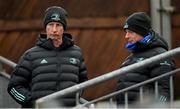 5 December 2022; Head coach Leo Cullen, left, and Leinster performance coach Declan Darcy during a Leinster Rugby squad training session at Energia Park in Dublin. Photo by Ramsey Cardy/Sportsfile